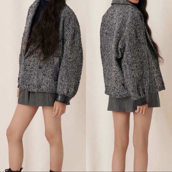 MAJE Galine double-breasted wool-blend jacket NWOT - Picture 6 of 12